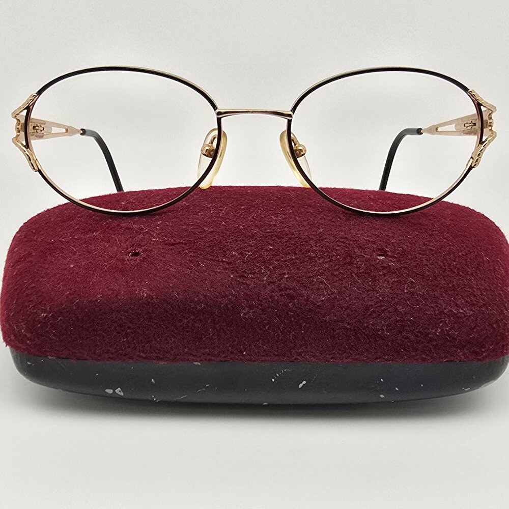 Tempo 012 Black Gold Rope Eyeglasses Frame w/ Flexhinge and Case 55-19-140